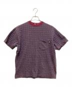 stussyステューシー）の古着「80S ジャガードボーダーポケットTシャツ」｜レッド×ブルー