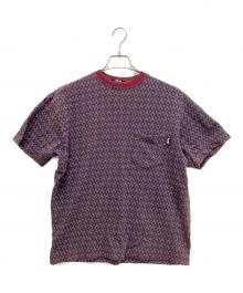 stussy（ステューシー）の古着「80S ジャガードボーダーポケットTシャツ」｜レッド×ブルー