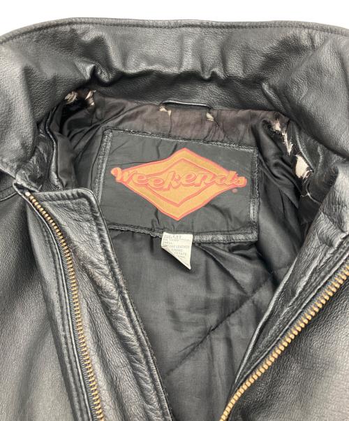 weekends（ウィークエンド）weekends (ウィークエンド) 古着レザージャケット ブラック サイズ:LXTの古着・服飾アイテム