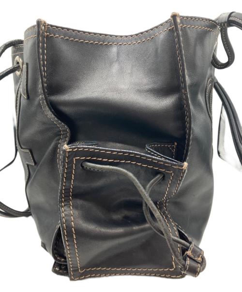 LOEWE（ロエベ）LOEWE (ロエベ) アナグラム ショッパー レザートートバッグ ビッグロゴ ブラックの古着・服飾アイテム