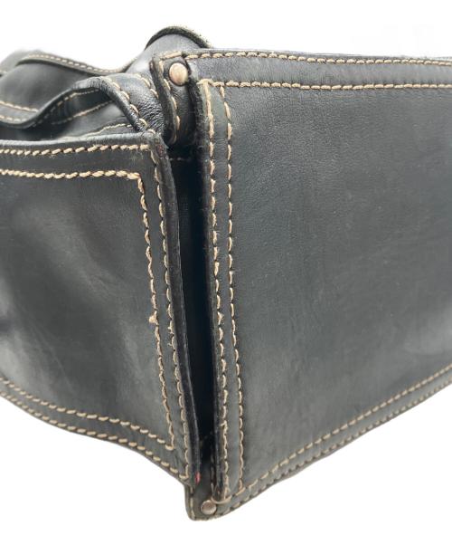 LOEWE（ロエベ）LOEWE (ロエベ) アナグラム ショッパー レザートートバッグ ビッグロゴ ブラックの古着・服飾アイテム