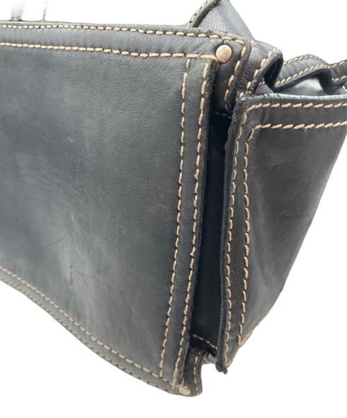 LOEWE（ロエベ）LOEWE (ロエベ) アナグラム ショッパー レザートートバッグ ビッグロゴ ブラックの古着・服飾アイテム