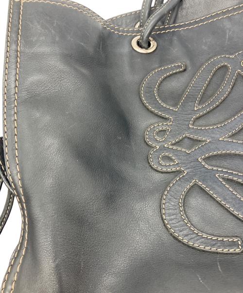 LOEWE（ロエベ）LOEWE (ロエベ) アナグラム ショッパー レザートートバッグ ビッグロゴ ブラックの古着・服飾アイテム