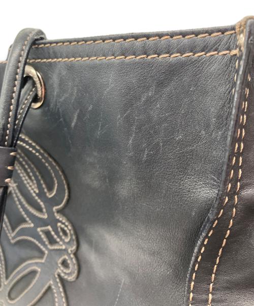 LOEWE（ロエベ）LOEWE (ロエベ) アナグラム ショッパー レザートートバッグ ビッグロゴ ブラックの古着・服飾アイテム