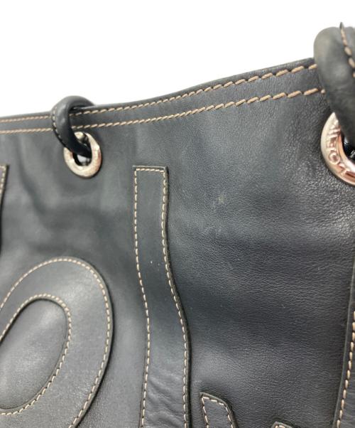 LOEWE（ロエベ）LOEWE (ロエベ) アナグラム ショッパー レザートートバッグ ビッグロゴ ブラックの古着・服飾アイテム