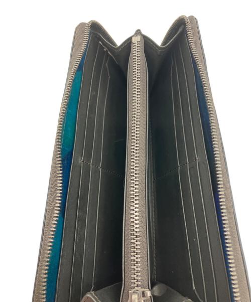 YUHAKU（ユハク）yuhaku (ユハク) グラデーション ラウンドファスナーウォレット 長財布 ブルーの古着・服飾アイテム