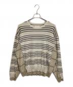 YOKEヨーク）の古着「BORDER CONNECTING CREWNECK ニット」｜ベージュ