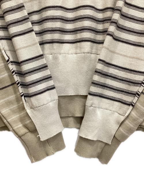 YOKE（ヨーク）YOKE (ヨーク) BORDER CONNECTING CREWNECK ニット ベージュ サイズ:2の古着・服飾アイテム