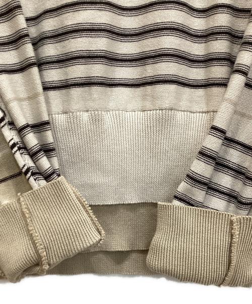 YOKE（ヨーク）YOKE (ヨーク) BORDER CONNECTING CREWNECK ニット ベージュ サイズ:2の古着・服飾アイテム