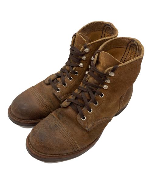 RED WING（レッドウィング）RED WING (レッドウィング) IRON RANGE BOOTS スエードレザーブーツ ブラウン サイズ:7Dの古着・服飾アイテム