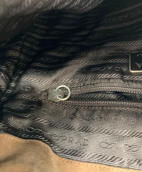 PRADA（プラダ）PRADA (プラダ) スエードフリンジショルダーバッグ ブラウンの古着・服飾アイテム