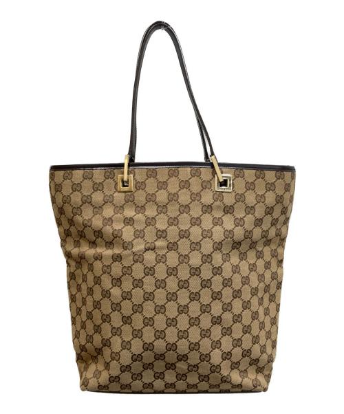 GUCCI（グッチ）GUCCI (グッチ) GGキャンバス トートバッグ ベージュの古着・服飾アイテム