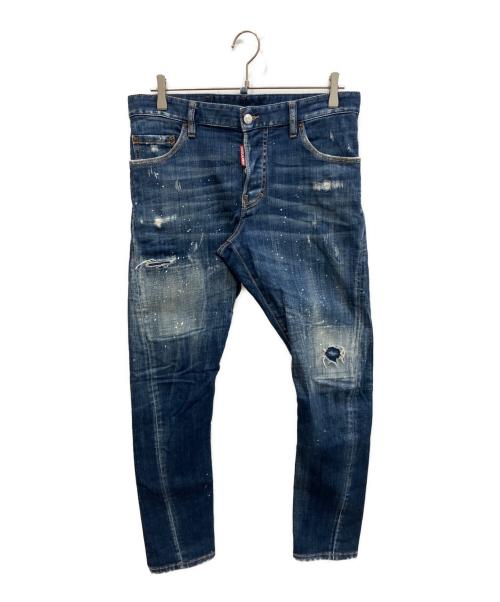 DSQUARED2（ディースクエアード）DSQUARED2 (ディースクエアード) Sexy Twist Jean ダメージ加工デニムパンツ インディゴ サイズ:46の古着・服飾アイテム