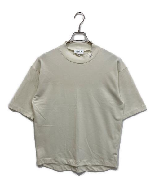 LACOSTE（ラコステ）LACOSTE (ラコステ) 5分袖モックネックサマーニットTシャツ アイボリー サイズ:Sの古着・服飾アイテム