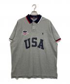 POLO RALPH LAURENポロ・ラルフローレン）の古着「USAプリント ポロシャツ」｜グレー