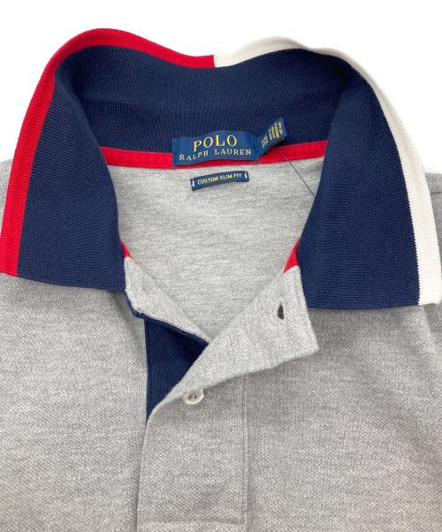 POLO RALPH LAUREN（ポロ・ラルフローレン）POLO RALPH LAUREN (ポロ・ラルフローレン) USAプリント ポロシャツ グレー サイズ:XXLの古着・服飾アイテム