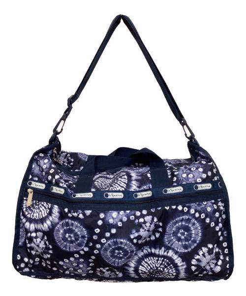 LeSportsac（レスポートサック）LeSportsac (レスポートサック) 絞り和柄ボストンバッグ ネイビーの古着・服飾アイテム
