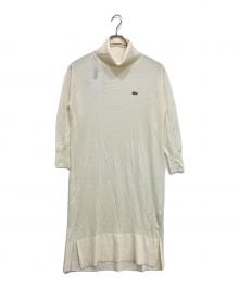 LACOSTE（ラコステ）の古着「ウォッシャブルウールタートルネックマキシドレス」｜ホワイト