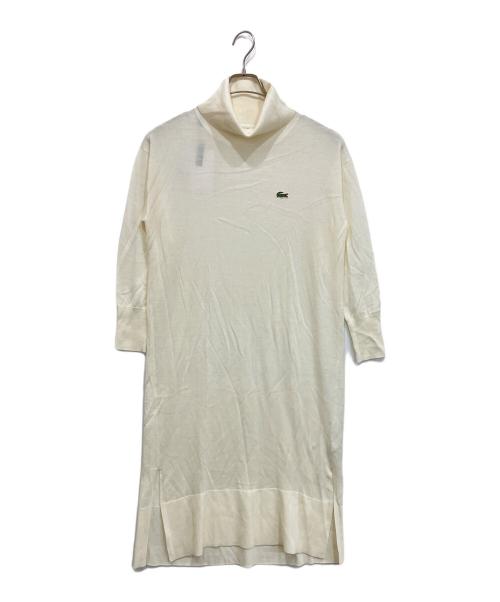 LACOSTE（ラコステ）LACOSTE (ラコステ) ウォッシャブルウールタートルネックマキシドレス ホワイト サイズ:034の古着・服飾アイテム