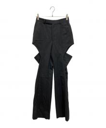 JOHN LAWRENCE SULLIVAN（ジョン ローレンス サリバン）の古着「GABARDINE HOLLOWED OUT TROUSERS」｜ネイビー