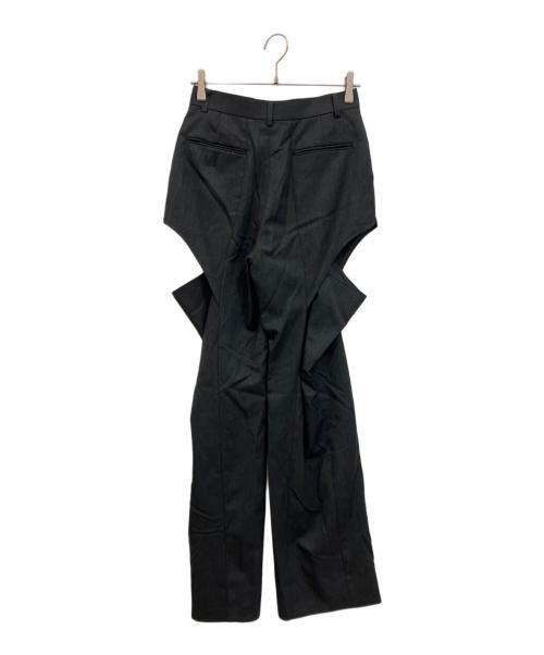 JOHN LAWRENCE SULLIVAN（ジョン ローレンス サリバン）JOHN LAWRENCE SULLIVAN (ジョン ローレンス サリバン) GABARDINE HOLLOWED OUT TROUSERS ネイビー サイズ:Sの古着・服飾アイテム
