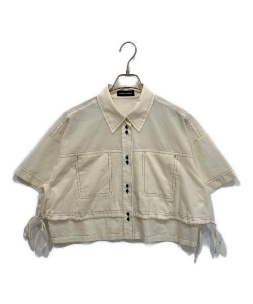 MAISON SPECIAL（メゾンスペシャル）MAISON SPECIAL (メゾンスペシャル) Color Stitch Short Shirt アイボリー サイズ:FREEの古着・服飾アイテム