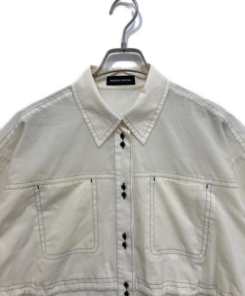 MAISON SPECIAL（メゾンスペシャル）MAISON SPECIAL (メゾンスペシャル) Color Stitch Short Shirt アイボリー サイズ:FREEの古着・服飾アイテム