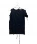 ANN DEMEULEMEESTER (アンドゥムルメステール) リボンデザインアシンメトリーT ブラック サイズ:M：8000円