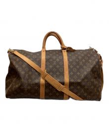 LOUIS VUITTON（ルイ ヴィトン）の古着「キーポル・バンドリエール55 ボストンバッグ」｜ブラウン