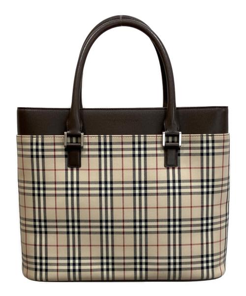 BURBERRY（バーバリー）BURBERRY (バーバリー) ノバチェックトートバッグ ベージュ×ブラウンの古着・服飾アイテム