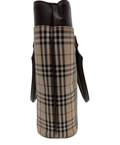 BURBERRY（バーバリー）BURBERRY (バーバリー) ノバチェックトートバッグ ベージュ×ブラウンの古着・服飾アイテム