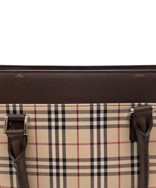 BURBERRY（バーバリー）BURBERRY (バーバリー) ノバチェックトートバッグ ベージュ×ブラウンの古着・服飾アイテム