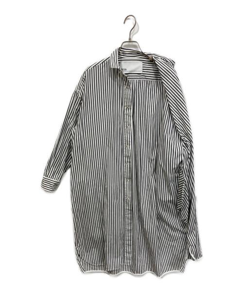 ticca（ティッカ）ticca (ティッカ) シャツワンピース ホワイト×ブラック サイズ:freeの古着・服飾アイテム