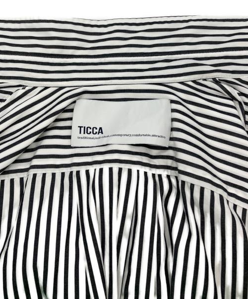 ticca（ティッカ）ticca (ティッカ) シャツワンピース ホワイト×ブラック サイズ:freeの古着・服飾アイテム