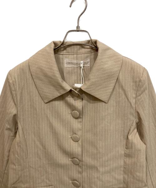 Honey mi Honey（ハニーミーハニー）Honey mi Honey (ハニーミーハニー) pinstripe tulle docking jacket/ピンストライプ チュール ドッキング ジャケット ベージュ サイズ:FREEの古着・服飾アイテム