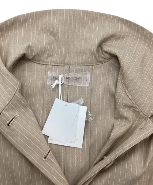 Honey mi Honey（ハニーミーハニー）Honey mi Honey (ハニーミーハニー) pinstripe tulle docking jacket/ピンストライプ チュール ドッキング ジャケット ベージュ サイズ:FREEの古着・服飾アイテム