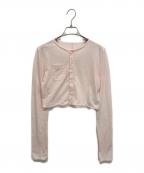 SORINソリン）の古着「Soft Cotton Mini Cardigan ソフトコットン ミニカーディガン」｜ピンク