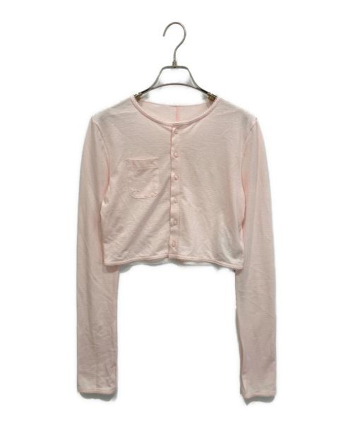 SORIN（ソリン）sorin (ソリン) Soft Cotton Mini Cardigan ソフトコットン ミニカーディガン ピンク サイズ:38の古着・服飾アイテム