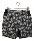charbonシャルボン）の古着「FLOWER 7 POCKETS RACING SHORTS ハーフパンツ」｜ホワイト×ブラック