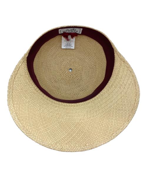 HERMES（エルメス）HERMES (エルメス) ストローキャップ ベージュ サイズ:58の古着・服飾アイテム