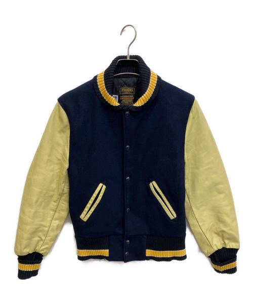 skookum（スクーカム）skookum (スクーカム) ARROWHEAD (アローヘッド) アワードジャケット ネイビー×イエロー サイズ:Sの古着・服飾アイテム