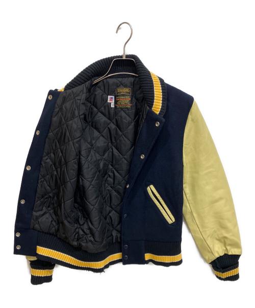 skookum（スクーカム）skookum (スクーカム) ARROWHEAD (アローヘッド) アワードジャケット ネイビー×イエロー サイズ:Sの古着・服飾アイテム