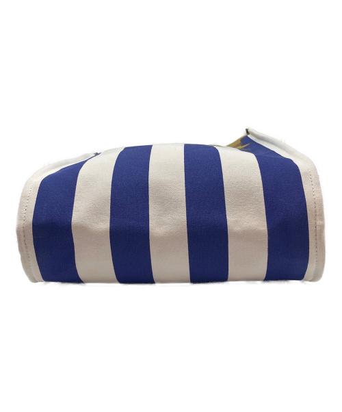 INOUI EDITIONS（イヌイエディションズ）INOUI EDITIONS (イヌイエディションズ) BALDO STRIPES コットントートバッグ ホワイト×ブルーの古着・服飾アイテム