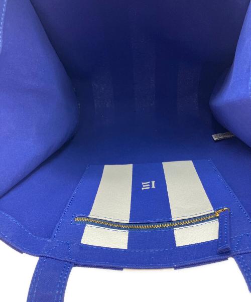 INOUI EDITIONS（イヌイエディションズ）INOUI EDITIONS (イヌイエディションズ) BALDO STRIPES コットントートバッグ ホワイト×ブルーの古着・服飾アイテム