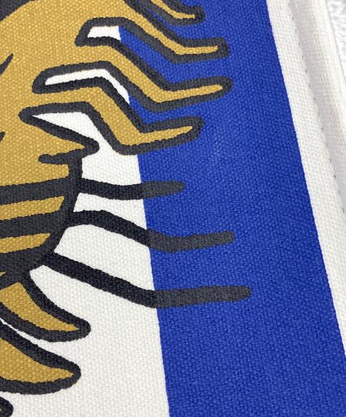 INOUI EDITIONS（イヌイエディションズ）INOUI EDITIONS (イヌイエディションズ) BALDO STRIPES コットントートバッグ ホワイト×ブルーの古着・服飾アイテム