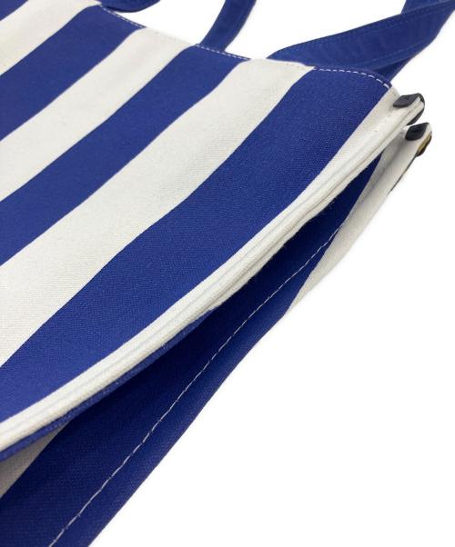 INOUI EDITIONS（イヌイエディションズ）INOUI EDITIONS (イヌイエディションズ) BALDO STRIPES コットントートバッグ ホワイト×ブルーの古着・服飾アイテム