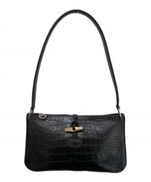 LONGCHAMP（ロンシャン）の古着「クロコ型押し ロゾ ワンショルダーバッグ」｜ブラック