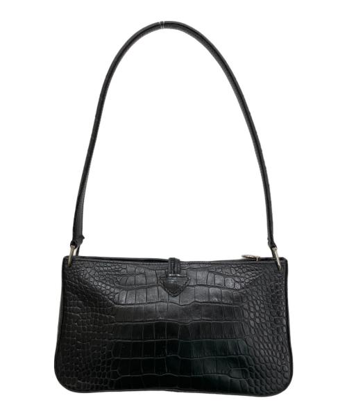 LONGCHAMP（ロンシャン）LONGCHAMP (ロンシャン) クロコ型押し ロゾ ワンショルダーバッグ ブラックの古着・服飾アイテム