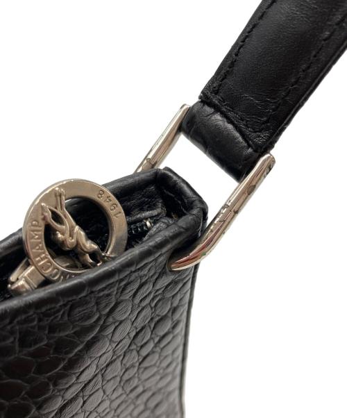 LONGCHAMP（ロンシャン）LONGCHAMP (ロンシャン) クロコ型押し ロゾ ワンショルダーバッグ ブラックの古着・服飾アイテム