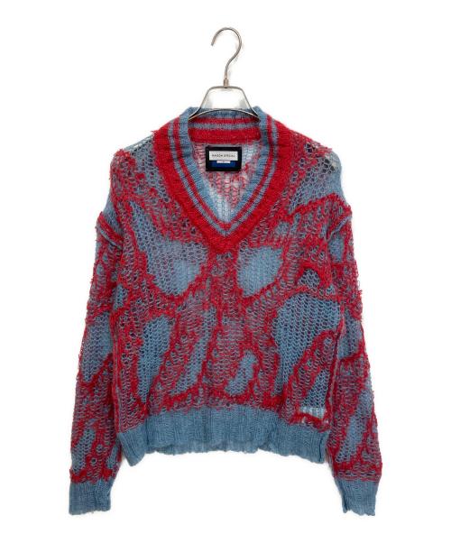 MAISON SPECIAL（メゾンスペシャル）MAISON SPECIAL (メゾンスペシャル) Mohair Sheer V-Neck Knit Pullover ブルー サイズ:SIZE1の古着・服飾アイテム